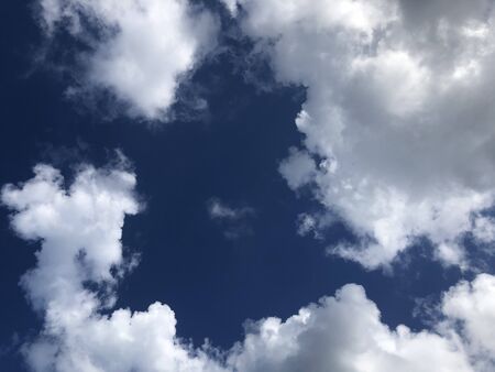 Blue sky with white clouds.Background concept.copy space.の写真素材