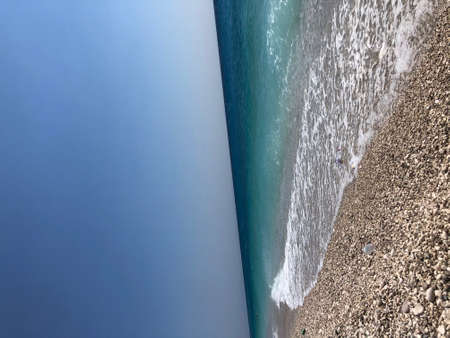 Blue sky and turquoise sea. Sunny summer day.の写真素材