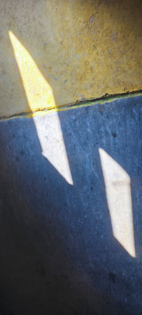 Shadow of light on the concrete wall,abstract background for designの写真素材