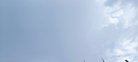 Blue sky with clouds background. Sky with clouds weather nature cloud blue. Blue sky with clouds and...