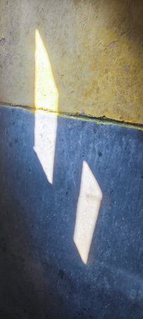 shadow on the cement floor, closeup of photo with shallow depth of fieldの写真素材