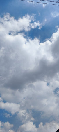 blue sky with cloud closeup. Cloudy blue sky background.
