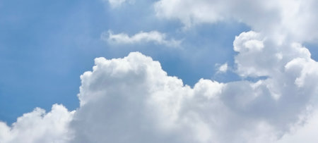 blue sky with cloud closeup, nature cloudscape with copy space