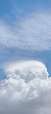 Blue sky with white clouds background. Sky with clouds weather nature cloud blue. Blue sky with...