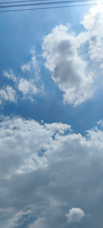 blue sky background with white clouds.Sky clouds.Sky with clouds weather nature cloud blue.の写真素材
