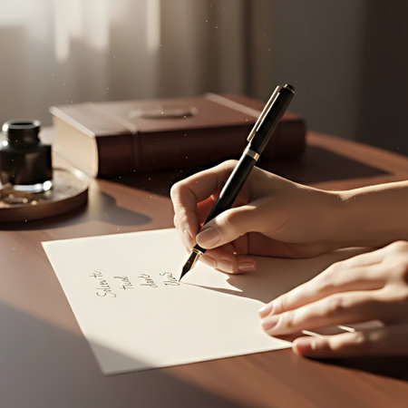 close up of female hands writing in notepad at table with coffeeの素材