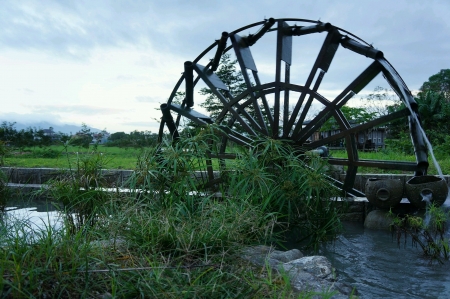 A hydroelectric power model with turbineの素材