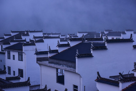 Huizhou architecture in Wuyuan County, Shangrao, Jiangxi Province, Chinaの写真素材