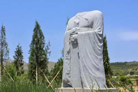 Stone carvings damaged by tombs in Weinan, Shaanxi, Chinaのeditorial素材
