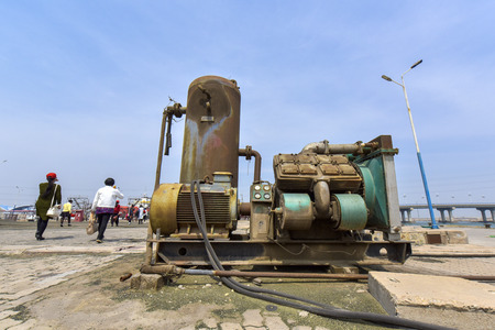 Part of the landscape of a ship repair factoryのeditorial素材