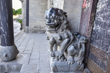 The famous historical stone carvings at the Wangs Courtyard, Shanxi, China.の写真素材