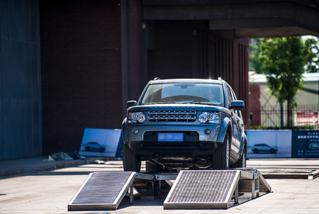 The Land Rover SUV appeared in the Tangshan motor show as early as June 2, 2012. It was taken in Tangshan City, Hebei, China.のeditorial素材