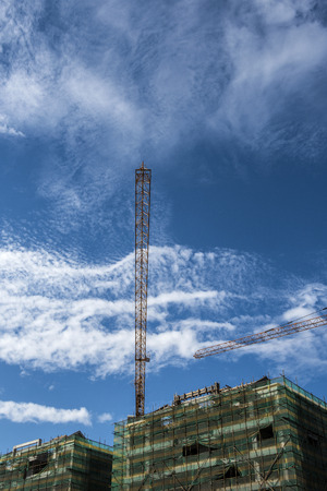 Tower crane at the construction siteの写真素材