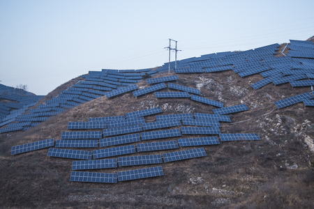 Solar panels, photovoltaics and alternative power sources: the concept of sustainable resourcesの写真素材