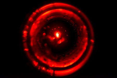 Radial halo in the darknessの写真素材