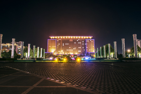 building night view in Tangshan City, Chinaのeditorial素材