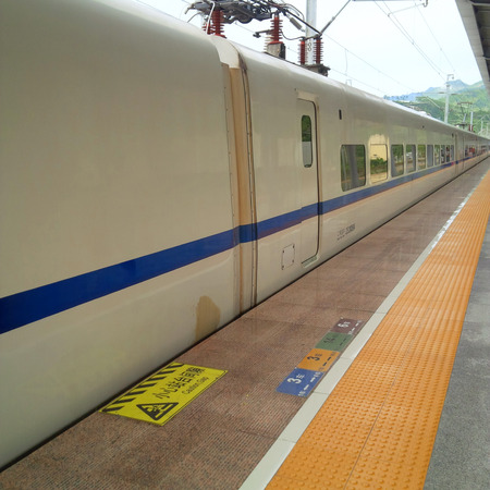Trains on the tracksのeditorial素材