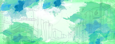 abstract street drawingの写真素材