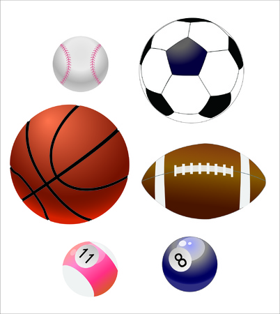 Sports equipment in white backgroundのイラスト素材