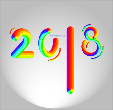 Happy new year 2018 digital background with rainbow designのイラスト素材