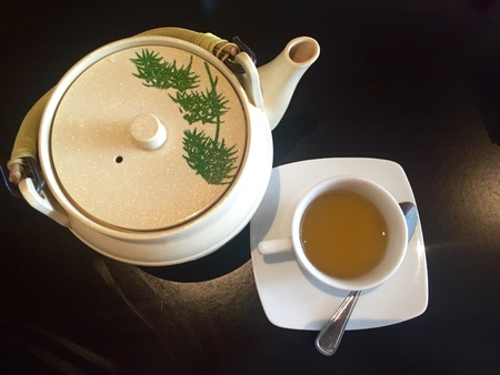 Peaceful time with Japanese green teaの素材