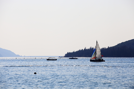 sailing boat in the seaのeditorial素材