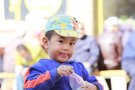 Uyghur boy close up viewのeditorial素材