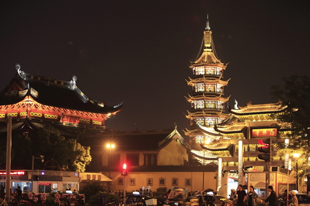 Night view of Nanchan Templeのeditorial素材