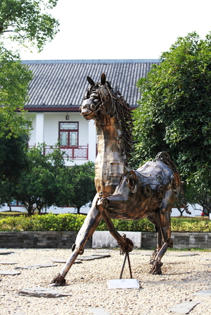 Steel horse sculptureのeditorial素材