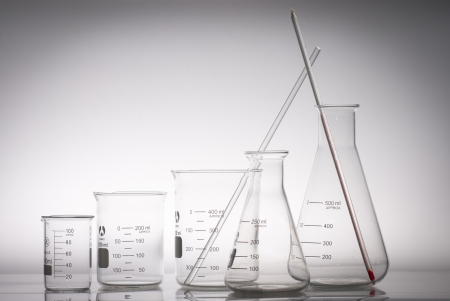 the triangular flask and beakerの写真素材