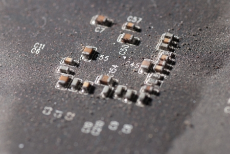 old electronic circuit boardの写真素材