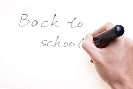 the words 'Back to School' written on white backgroundの写真素材