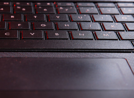 Close up of keyboard of a laptopの写真素材
