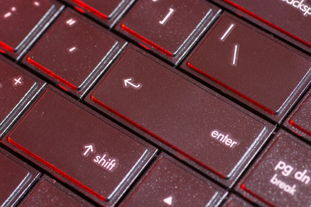 Close up of keyboard of a laptopの写真素材
