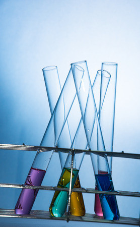 some cuvette on bule backgroundの写真素材