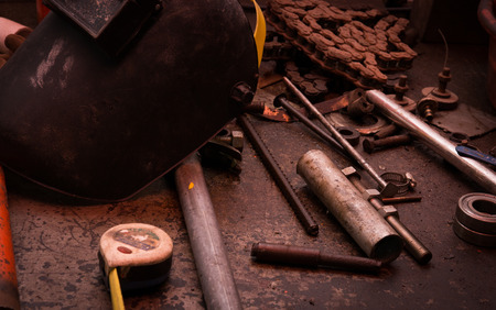 Construction Equipments on Dirty desktop