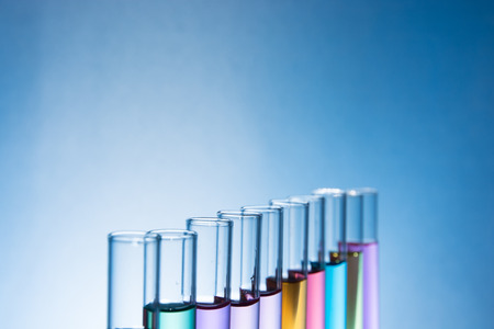 some cuvette on bule backgroundの写真素材