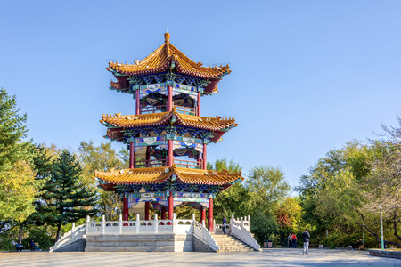 Dandong Jinjiangshan Park, Liaoning, Chinaのeditorial素材
