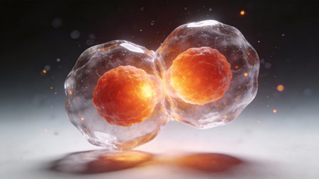 Digital illustration of sperm cell in color background, 3d renderの素材