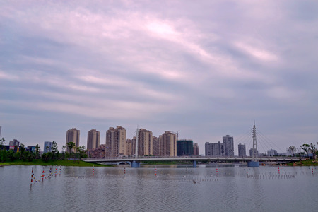 Landscape view of a city in Chinaのeditorial素材