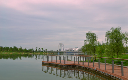 Close up view of a park in Chinaのeditorial素材
