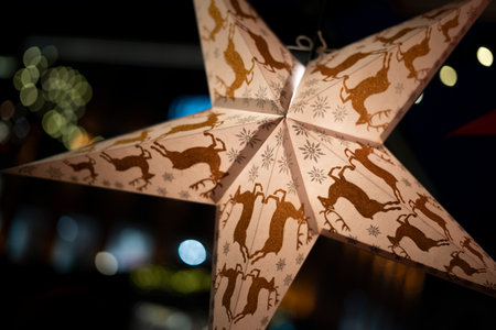 Pentagram lights for Christmas decorations.