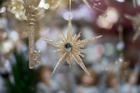 Christmas star pendantの写真素材