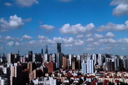 The great Shanghai  Chinese Shanghai, high-rise buildings, modern atmosphere rich, showing a thriving sceneinternational financial metropolis のeditorial素材