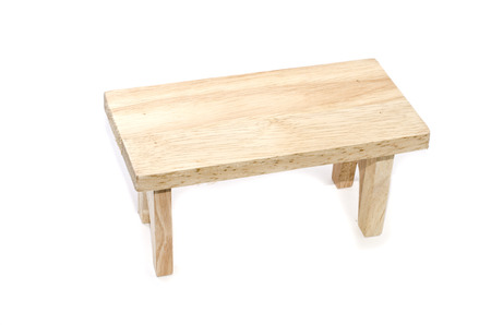 image concept mini wood table isolated white background