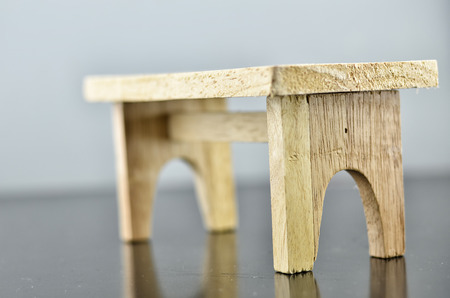 wooden table with reflection