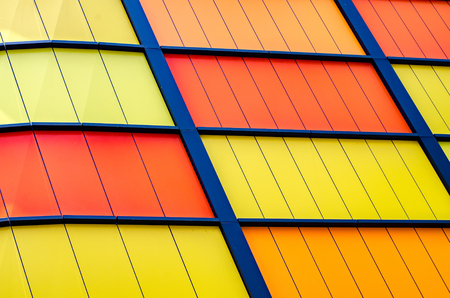 colorful modern building panel with metal frame
