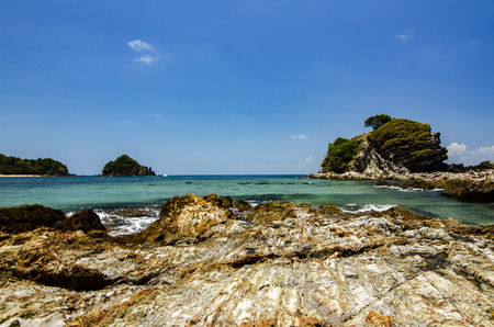 Hidden beauty of Kapas Island located in Terenganu, Malaysia at sunny day. blue sky and clear sea...