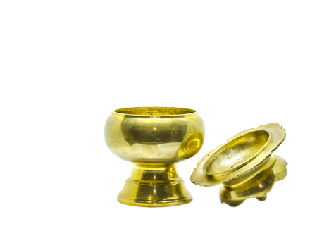 Antique brass pot for malay ethnic in malaysia to put potpourri during wedding and engagementの写真素材