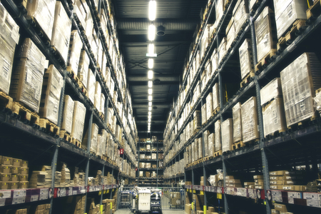 storehouse or modern warehouse exterior with vintage toneの写真素材